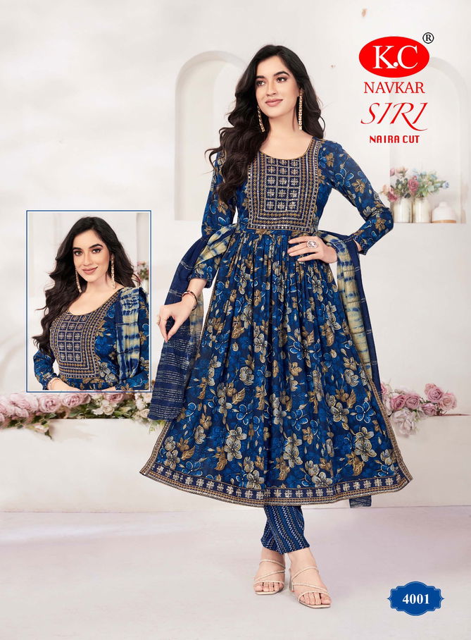 Siri Vol 4 By Kc Capsule Foil Printed Printed Naira Cut Kurti With Bottom Dupatta Wholesale Online